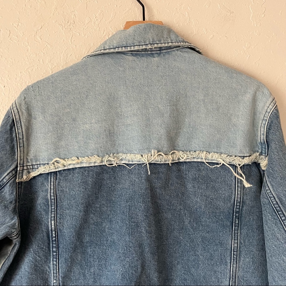 NEW Free People Denim Jacket Raw Edge Front S - Picture 9 of 15